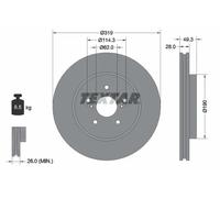 TEXTAR 2X Disco Freno Anteriore Ø319 Mm Ventilato Per Lexus RX MHU3_ GSU3_