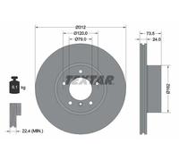 Disco freno TEXTAR 92176105 anteriore, ventilato, 1 Pezzo