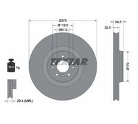 2x Disco freno ventilazione interna 92176603 TEXTAR per MERCEDES-BENZ CLASSE GL