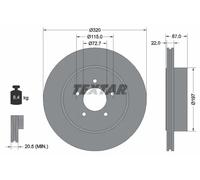 Textar Disco freno 92177205 – ventilazione interna – per Lancia, Chrysler, Dodge