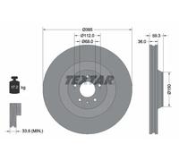 2x Disco freno ventilazione interna 92184203 TEXTAR per AUDI A8 D3
