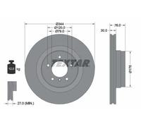 Textar Disco freno 92185103 Anteriore Ø344 mm Ventilazione interna 2x per Land Rover