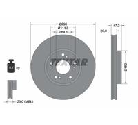 Textar Dischi freno 92195000 Ventilazione interna Ø296 mm Anteriore 2 pezzi per Honda Accord
