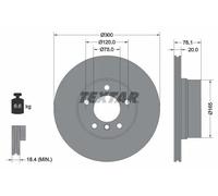Textar Disco freno 92199503 Ventilato Posteriore Ø300 mm per BMW 1 Serie E82/E88