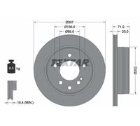 2x Disco freno ventilazione interna 92203103 TEXTAR per SSANGYONG RODIUS I
