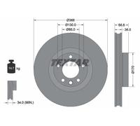 Textar Disco freno 92213603 anteriore ventilato Ø368 mm