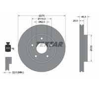 Textar Disco freno 92232703 Ventilato Ø275 mm Anteriore 2x