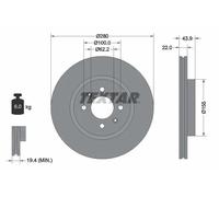 2x Disco freno ventilazione interna 92239303 TEXTAR per KIA RIO III