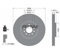 2x Disco freno ventilazione interna 92242403 TEXTAR per SAAB OPEL