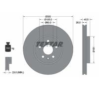 Disco freno TEXTAR 92243303 anteriore, ventilato, 1 Pezzo