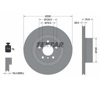 2x Disco freno ventilazione interna 92256303 TEXTAR per BMW X3 X4