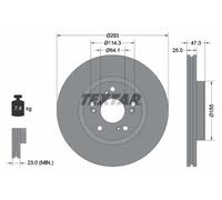 Textar Disco freno 92257303 anteriore ventilato per Honda Civic IX - 1 pezzo