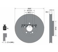 2x Disco freno ventilazione interna 92258003 TEXTAR per MERCEDES-BENZ INFINITI