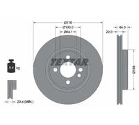 Textar Disco freno 92262403 anteriore ventilato Ø276 mm per MINI R50/R53