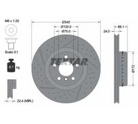 2x Disco freno ventilazione interna 92265225 TEXTAR per BMW 1 3 4 Coupé 2 Coupé