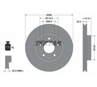 Textar Disco freno 92267603 anteriore ventilato 1 pezzo per MAZDA 3 (BM, BN) 2013-2019