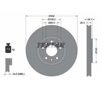 2x Disco freno ventilazione interna 92268103 TEXTAR per PEUGEOT RCZ