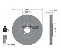 2x Disco freno ventilazione interna 92268203 TEXTAR per PEUGEOT RCZ