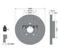 2x Disco freno ventilazione interna 92268303 TEXTAR per SUZUKI SX4 S-CROSS