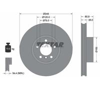 2x Disco freno ventilazione interna 92269505 TEXTAR per BMW 7