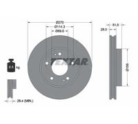 2x Disco freno ventilazione interna 92270803 TEXTAR per MITSUBISHI L200 / TRITON