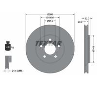2x Disco freno ventilazione interna 92271603 TEXTAR per CHRYSLER DODGE PLYMOUTH