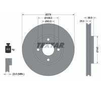 2x Disco freno ventilazione interna 92279003 TEXTAR per FORD ECOSPORT