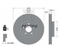 Textar Disco freno 92279405 anteriore ventilato rivestito, altamente carbonizzato