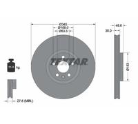 2x Disco freno ventilazione interna 92289805 TEXTAR per VOLVO POLESTAR