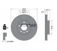 2x Disco freno ventilazione interna 92292303 TEXTAR per VOLVO V40 Cross Country