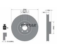 2x Disco freno ventilazione interna 92293505 TEXTAR per AUDI A6 Allroad C7