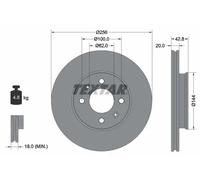 2x Disco freno ventilazione interna 92295403 TEXTAR per KIA PICANTO III