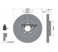 2x Disco freno ventilazione interna 92299403 TEXTAR