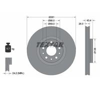 Textar Disco freno 92304803 – ventilato Ø281 mm anteriore per Fiat Tipo
