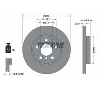 2x Disco freno ventilazione interna 92305303 TEXTAR per BMW i3