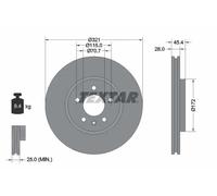 2x Disco freno ventilazione interna 92305505 TEXTAR per OPEL