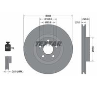 Textar Disco freno 92306703 anteriore ventilato (ventilazione interna) 1 pezzo