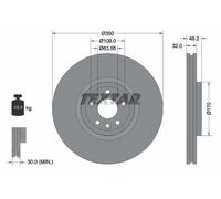 2x Disco freno ventilazione interna 92308205 TEXTAR per LAND ROVER JAGUAR