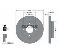 Textar Disco freno 92309403 ventilato anteriore per Suzuki - 1 pezzo
