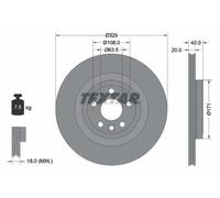 2x Disco freno ventilazione interna 92314305 TEXTAR per LAND ROVER JAGUAR