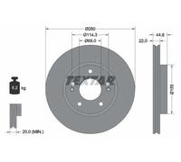 2x Disco freno ventilazione interna 92314703 TEXTAR per HYUNDAI KIA