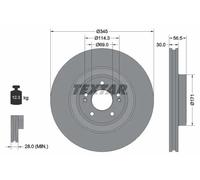 2x Disco freno ventilazione interna 92314805 TEXTAR per KIA GENESIS