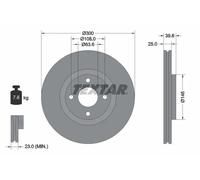 Textar Disco freno 92315503 anteriore ventilato 1 pezzo per Ford EcoSport 1.5 2013-2022