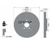 2x Disco freno ventilazione interna 92316205 TEXTAR per MINI BMW