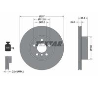 Textar Disco freno 92326805 – Ventilato anteriore per BMW, altamente carbonizzato – 1 pezzo