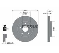 Disco freno TEXTAR 92341103 anteriore, ventilato, 1 Pezzo