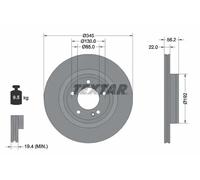 2x Textar 92345705 Disco Freno per Mercedes-Benz W463
