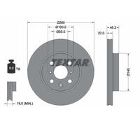 Disco freno TEXTAR 92346103 anteriore, ventilato, 1 Pezzo