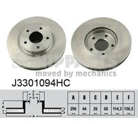 2x Disco freno ventilazione interna J3301094HC NIPPARTS per NISSAN RENAULT