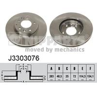 2x Disco freno ventilazione interna J3303076 NIPPARTS per MAZDA 6 Hatchback